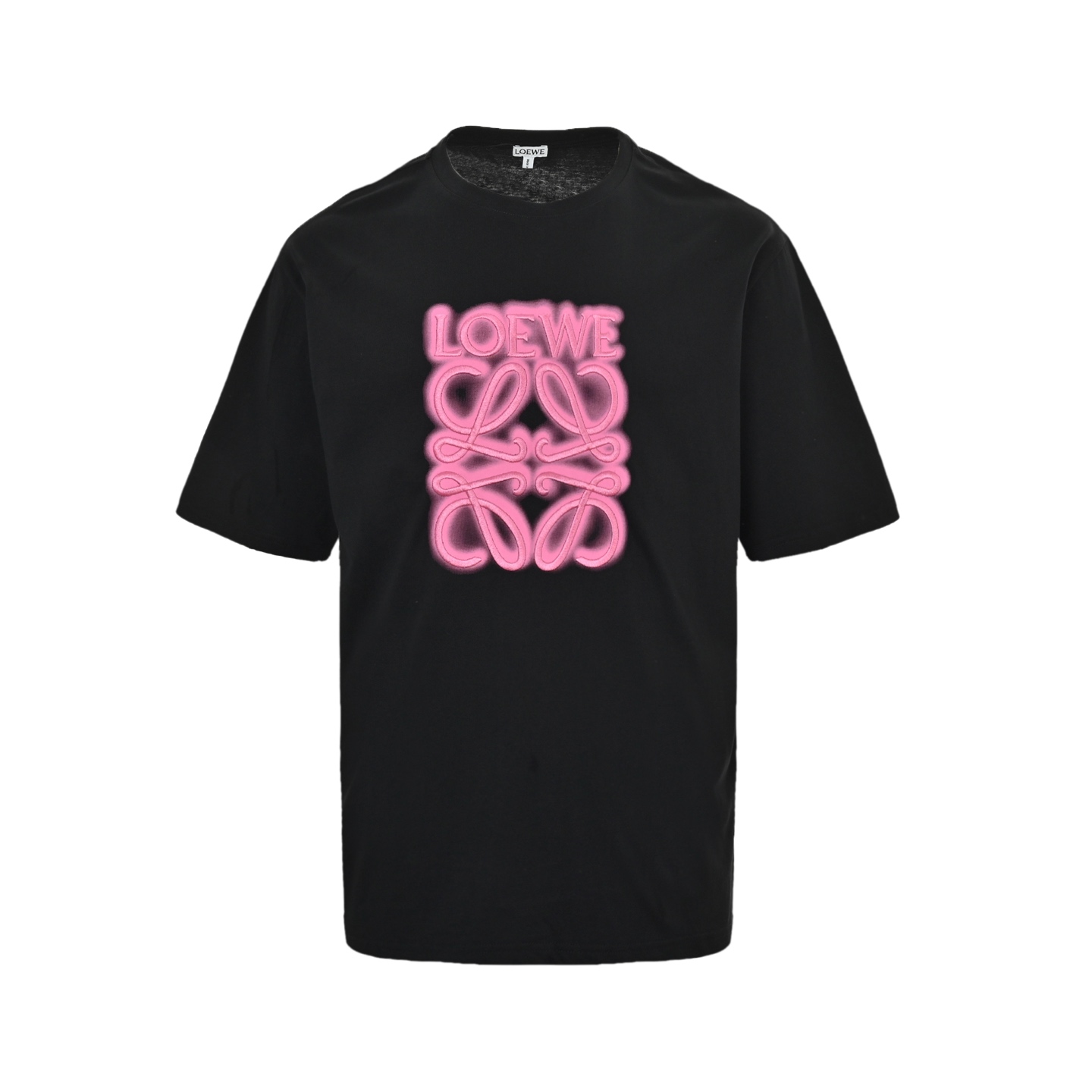 Loewe fluorescent pink embroidered logo short sleeves