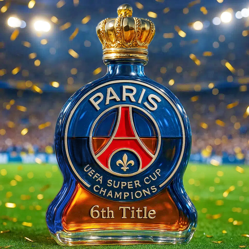 🏆 Celebrate in Style — Paris 6th Title Whiskey Bottle