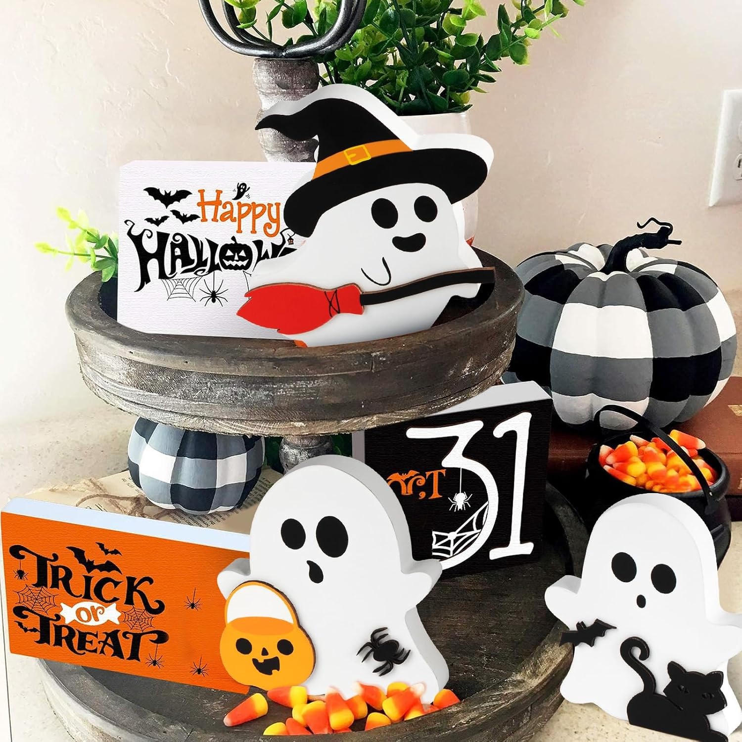 ✨Flash Sale✨Cute Halloween wooden ghost decoration three-piece set