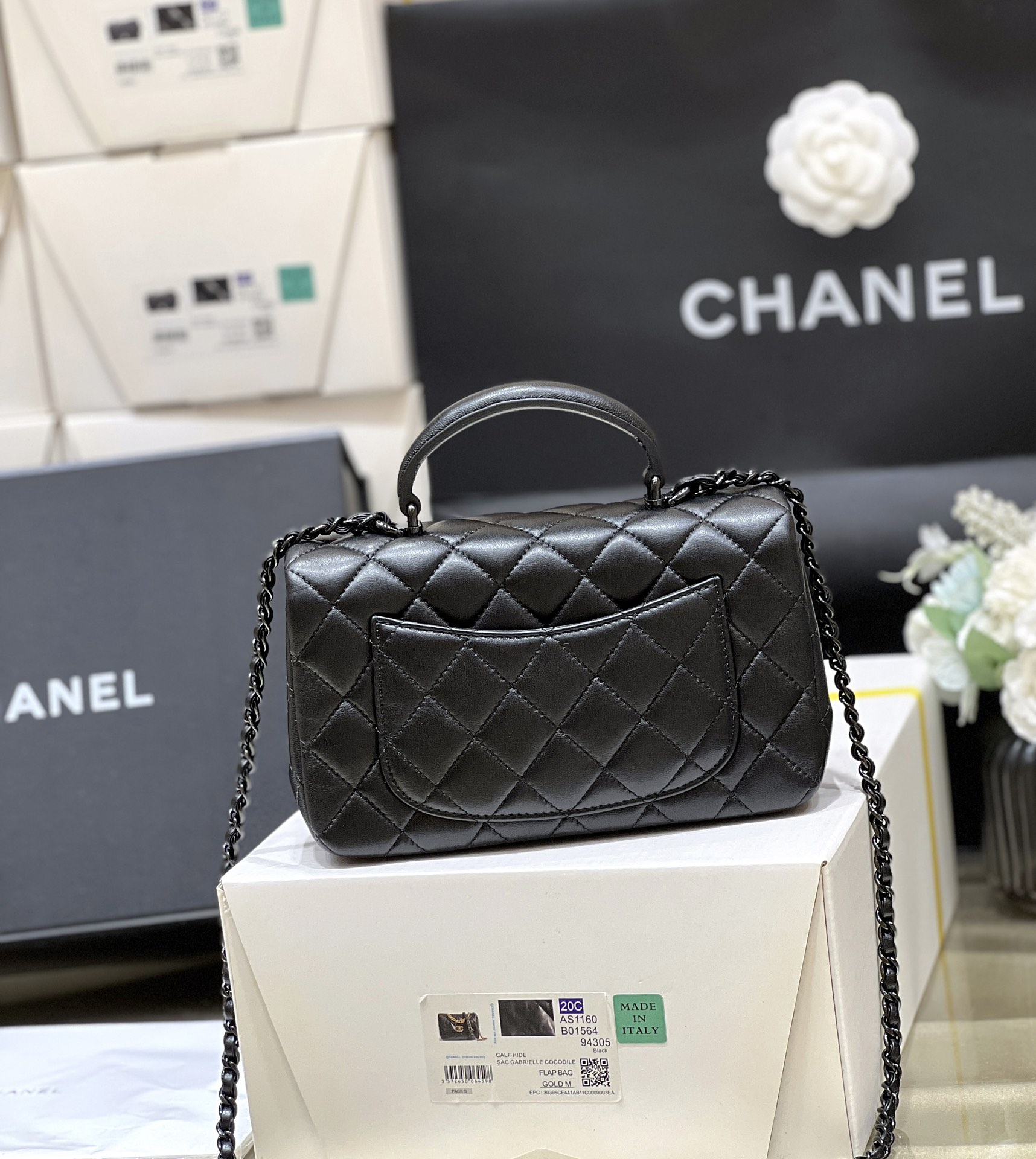 Chanel cf mini handle so black AS2431