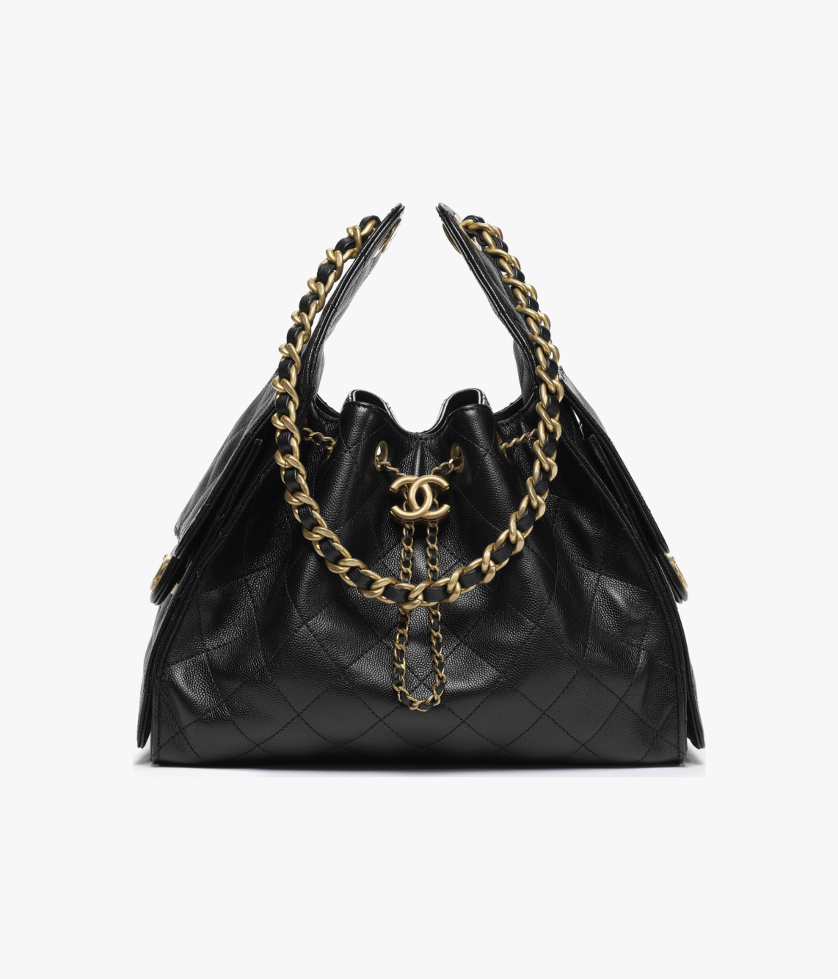 Chanel Small 25 Grained Calfskin & Gold-Tone Metal Black AS5293-B20304-94305