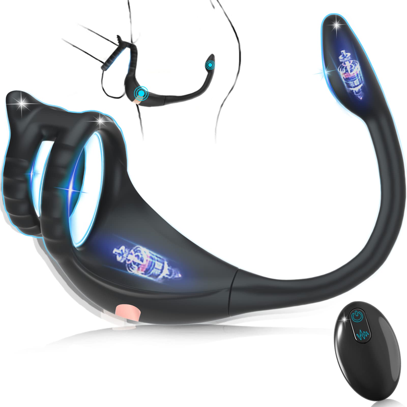 Dual Vibrating Cock Ring & Anal Plug – 3-in-1 Prostate Massager for Explosive Pleasure