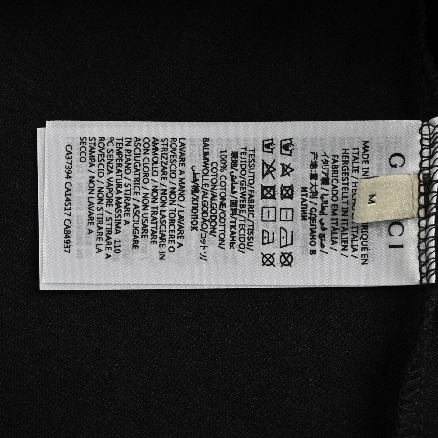 Gucci 25ss dark pattern embroidered letter short sleeve