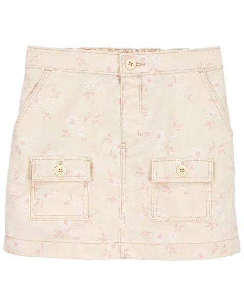 Oshkosh 2-Piece Pointelle Cardigan Set with Floral Print Denim Skirt