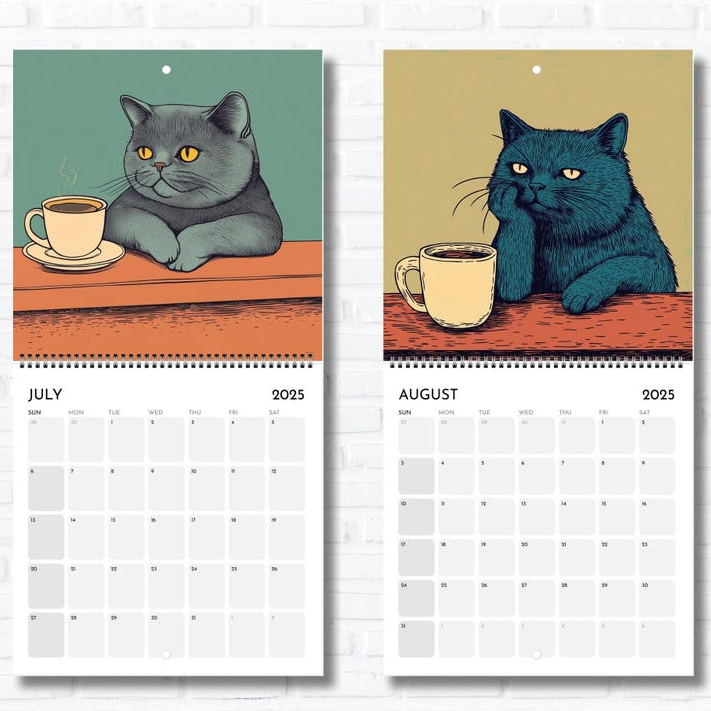 🐈☕Funny coffee cat calendar📅
