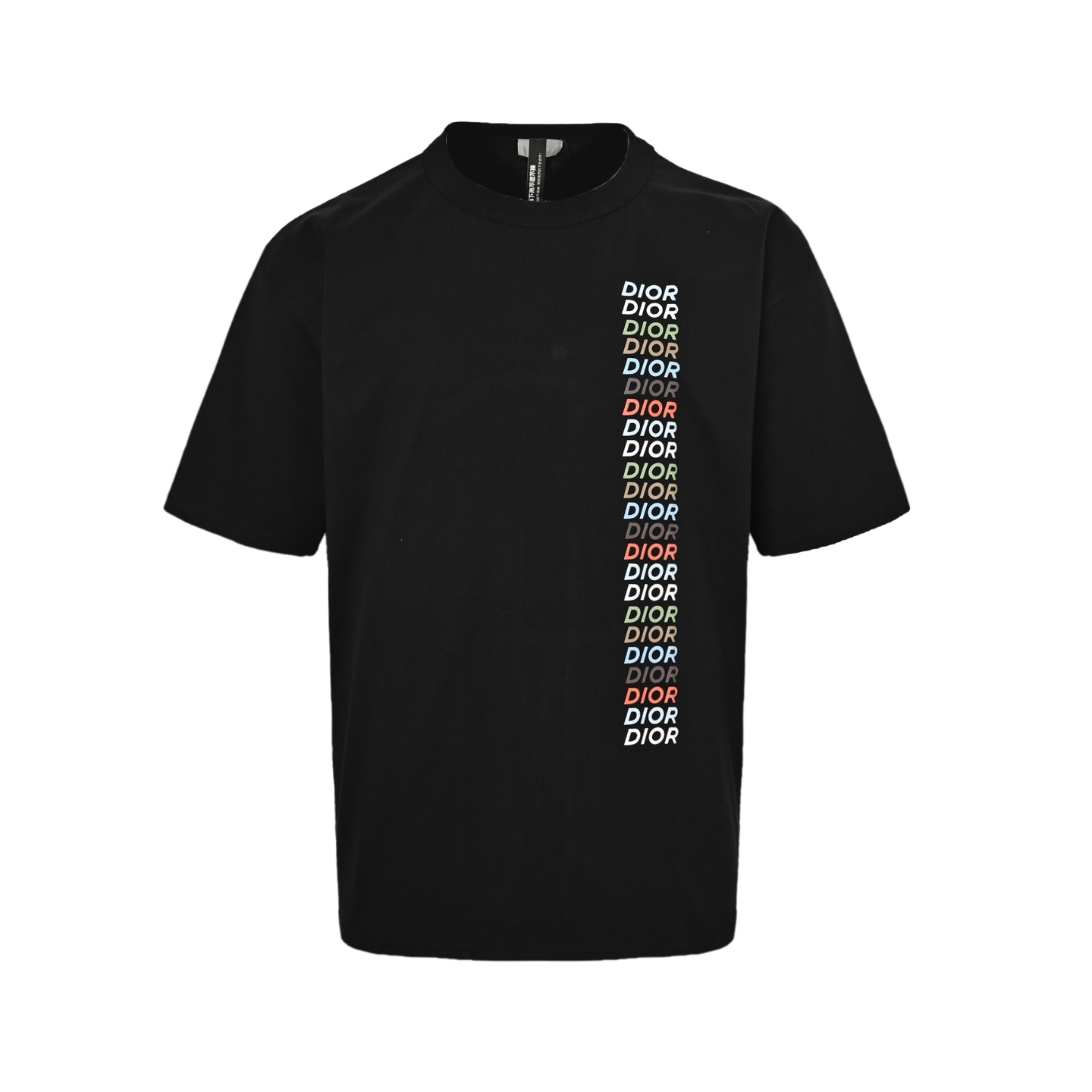 Dior 24ss colorful oblique letter print short sleeves