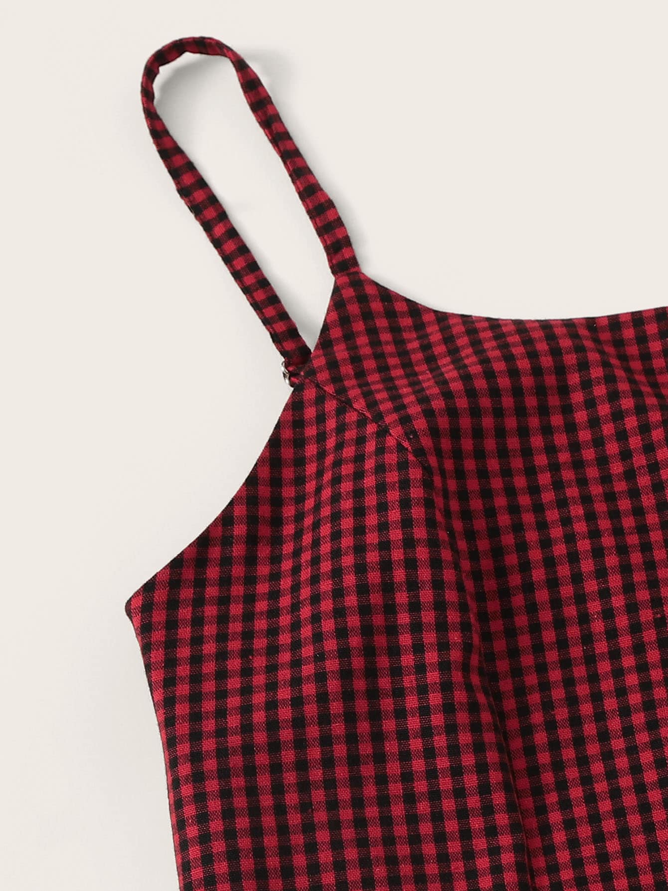 Gingham Print Zip Back Cami Dress