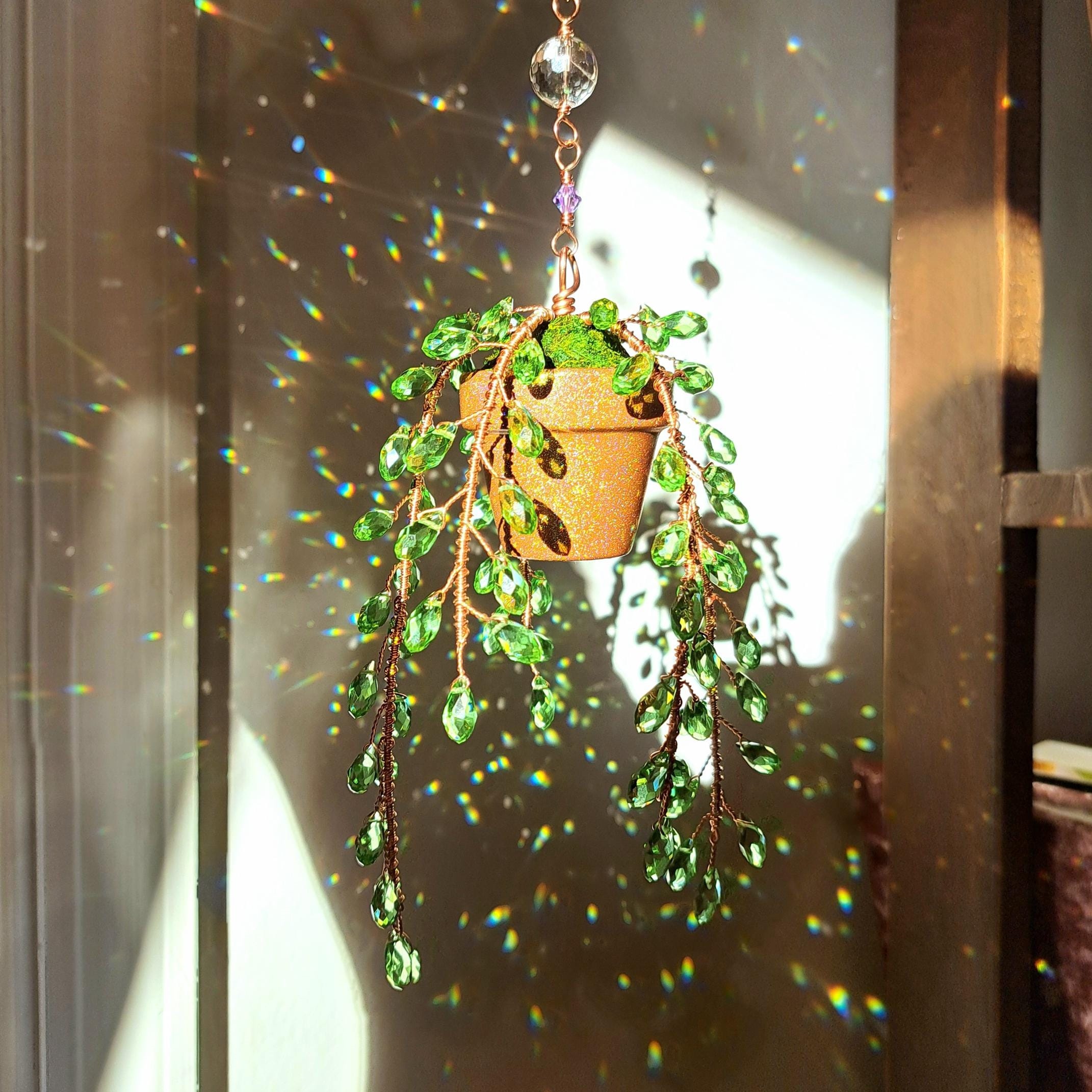 🔥ON SALE ALERT!🔥Forever Succulent, Beaded Suncatcher, Crystal Decor, Plant Decor