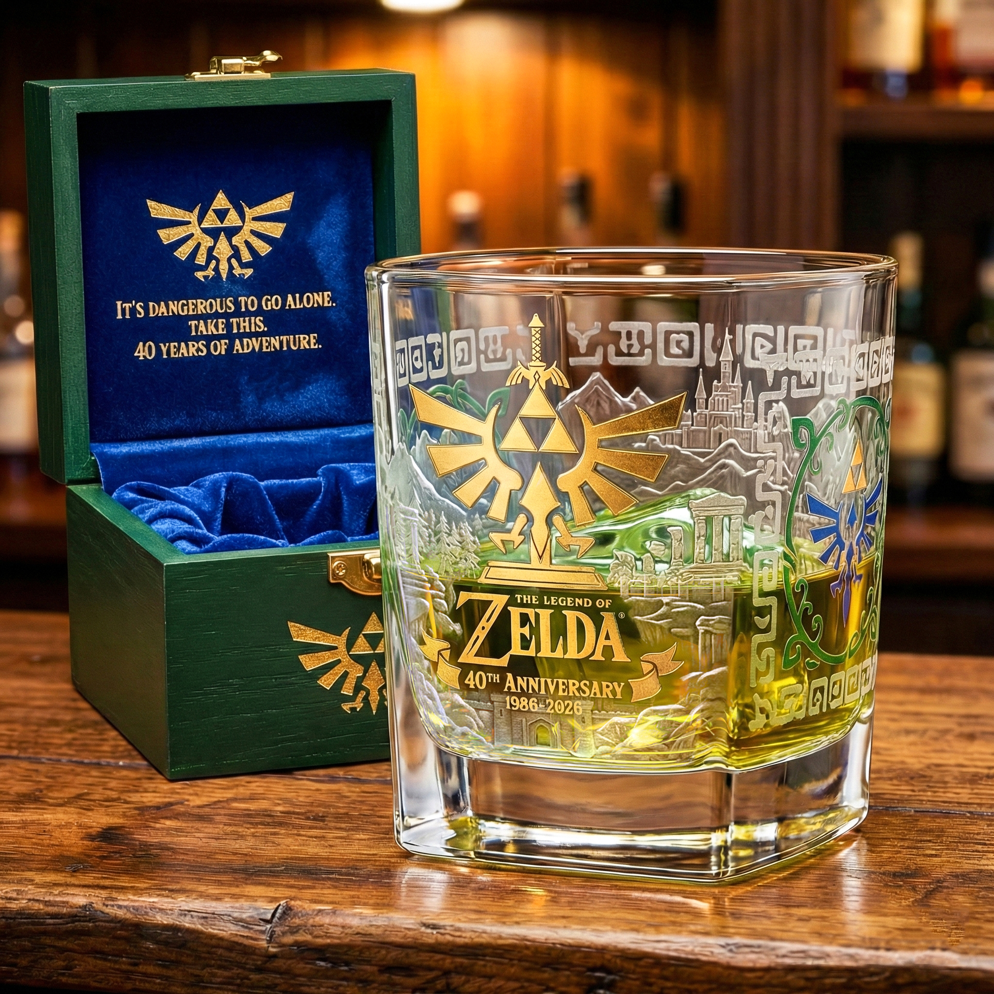 The Legend of Zelda 40th Anniversary Whiskey Glass