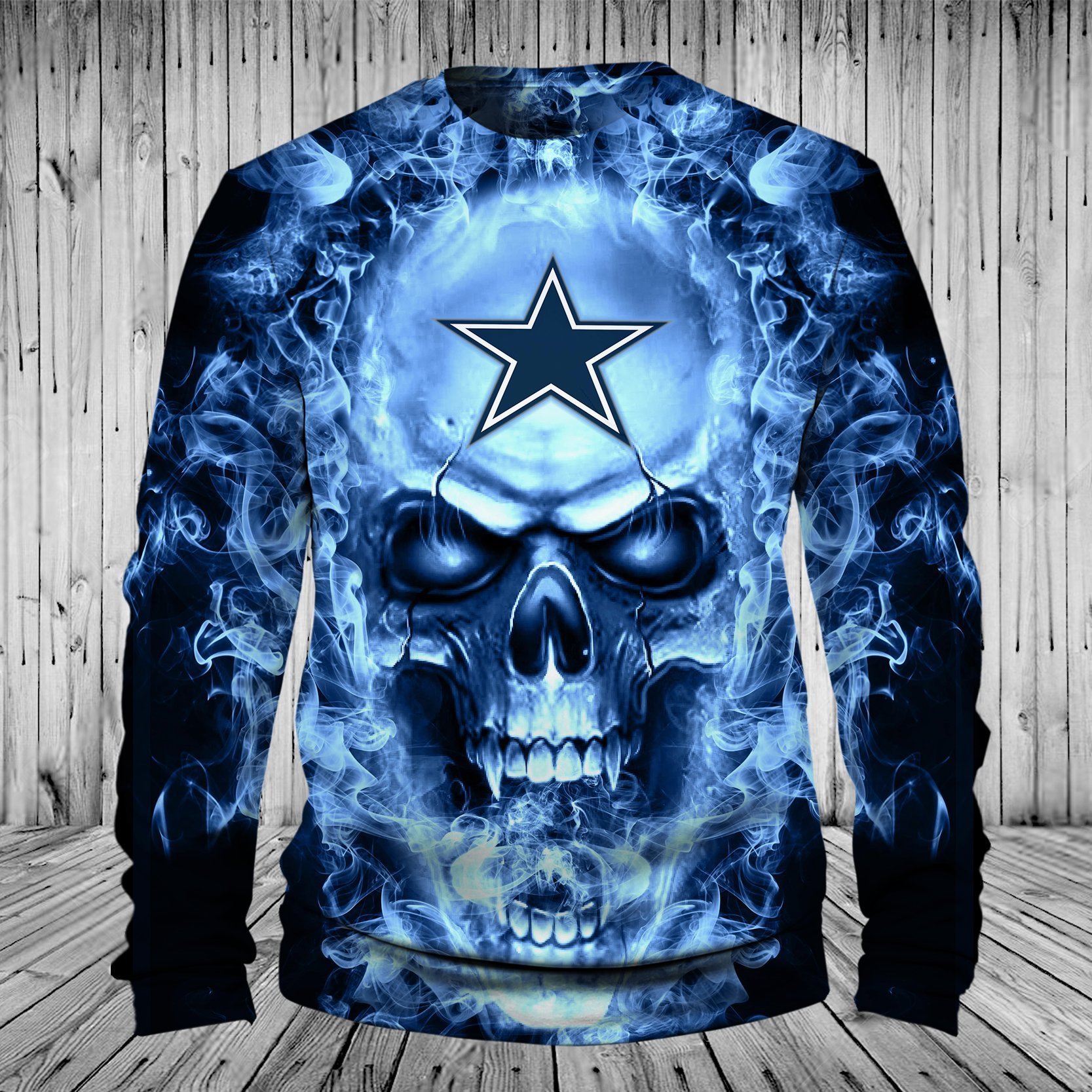 COWBOYS HOODIE 3D SKULL 86