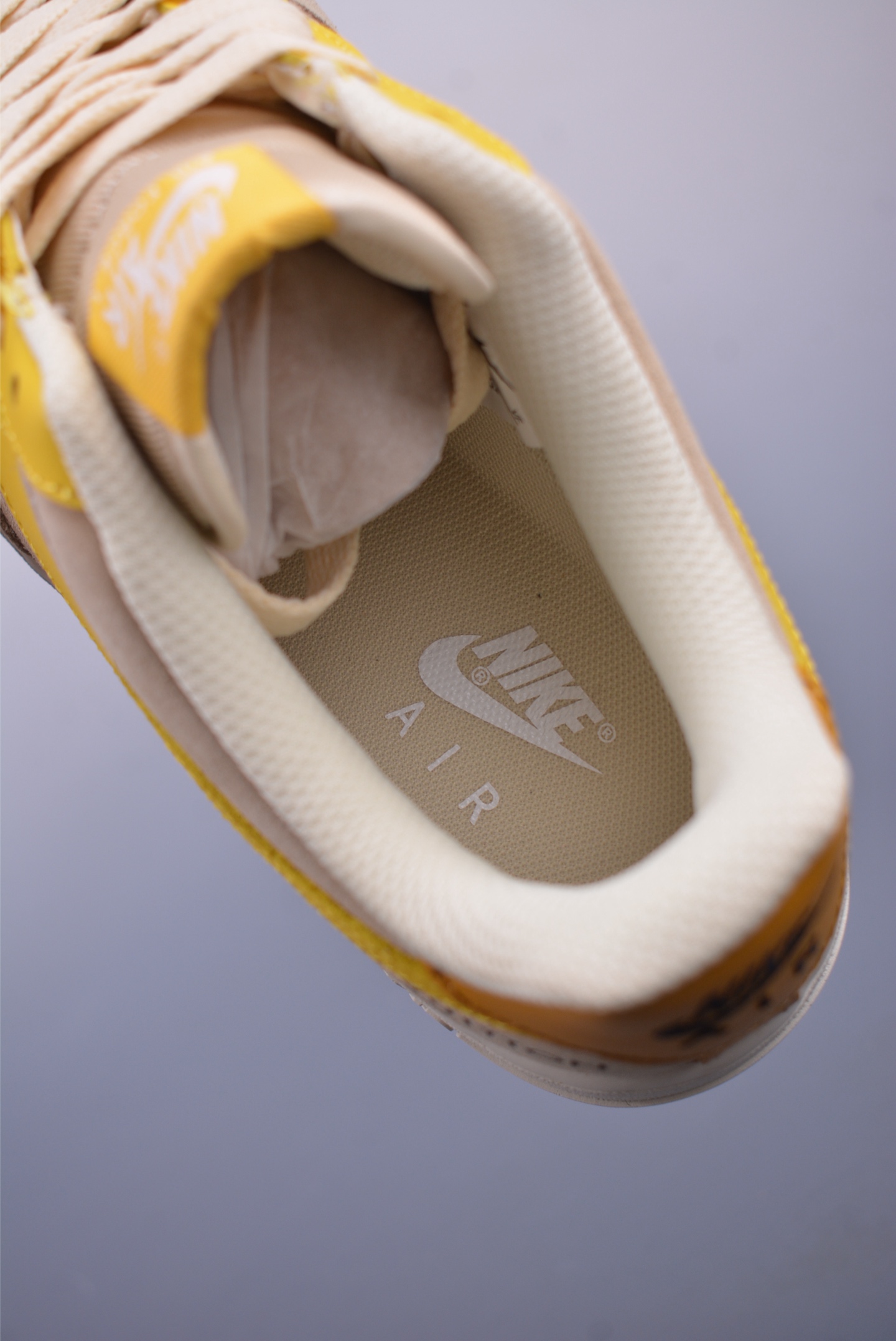 Louis Vuitton x Nike Air Force 1 07 LV8 Low Sneakers Khaki Bright Yellow LV Print HQ2037-322