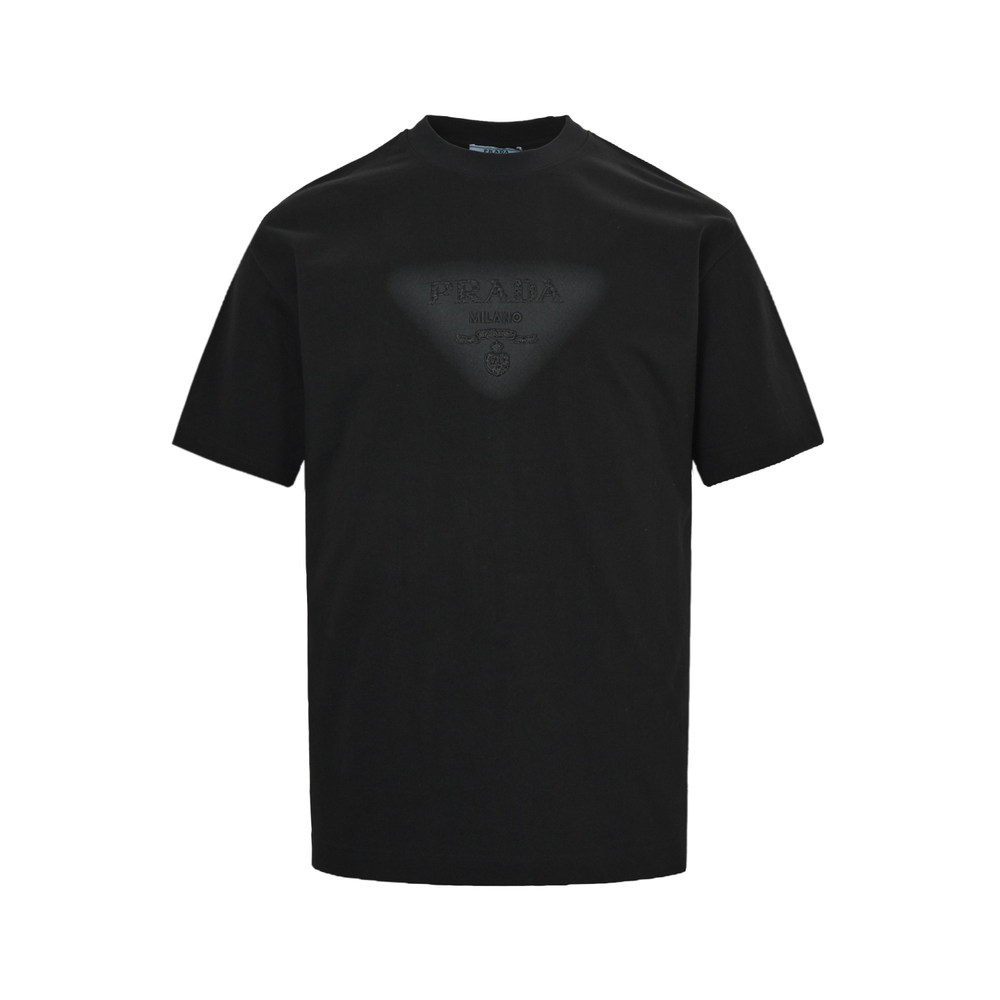 Prada 25ss triangle logo embroidered inkjet short sleeve