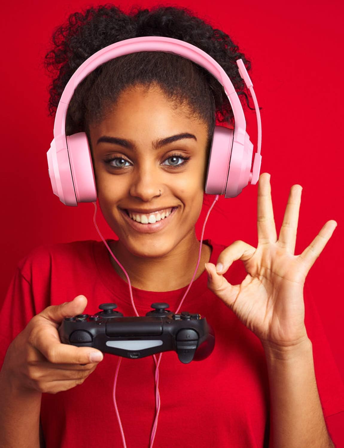 ZIUMIER Z66 Gaming Headset, Wired, Over-Ear, Noise Cancelling Mic, RGB Light, Stereo Surround Sound, Compatible with PS4, PS5, Xbox One, Laptop (Green)