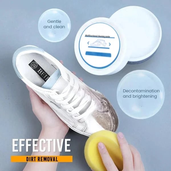 Multi-functional yellow stain remover and whitening shoe cleaning paste