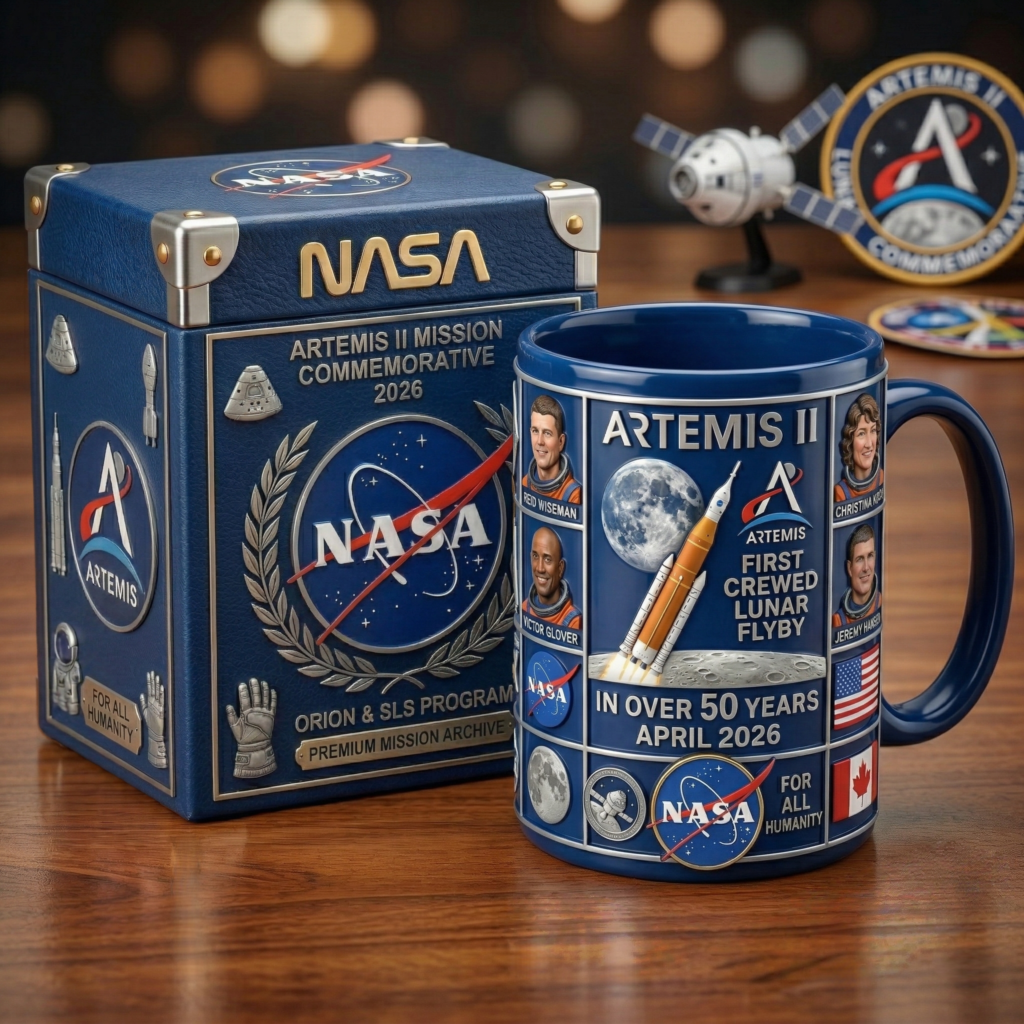 Artemis II Commemorative Mug: First Crewed Lunar Flyby in 50 Years! 🌕