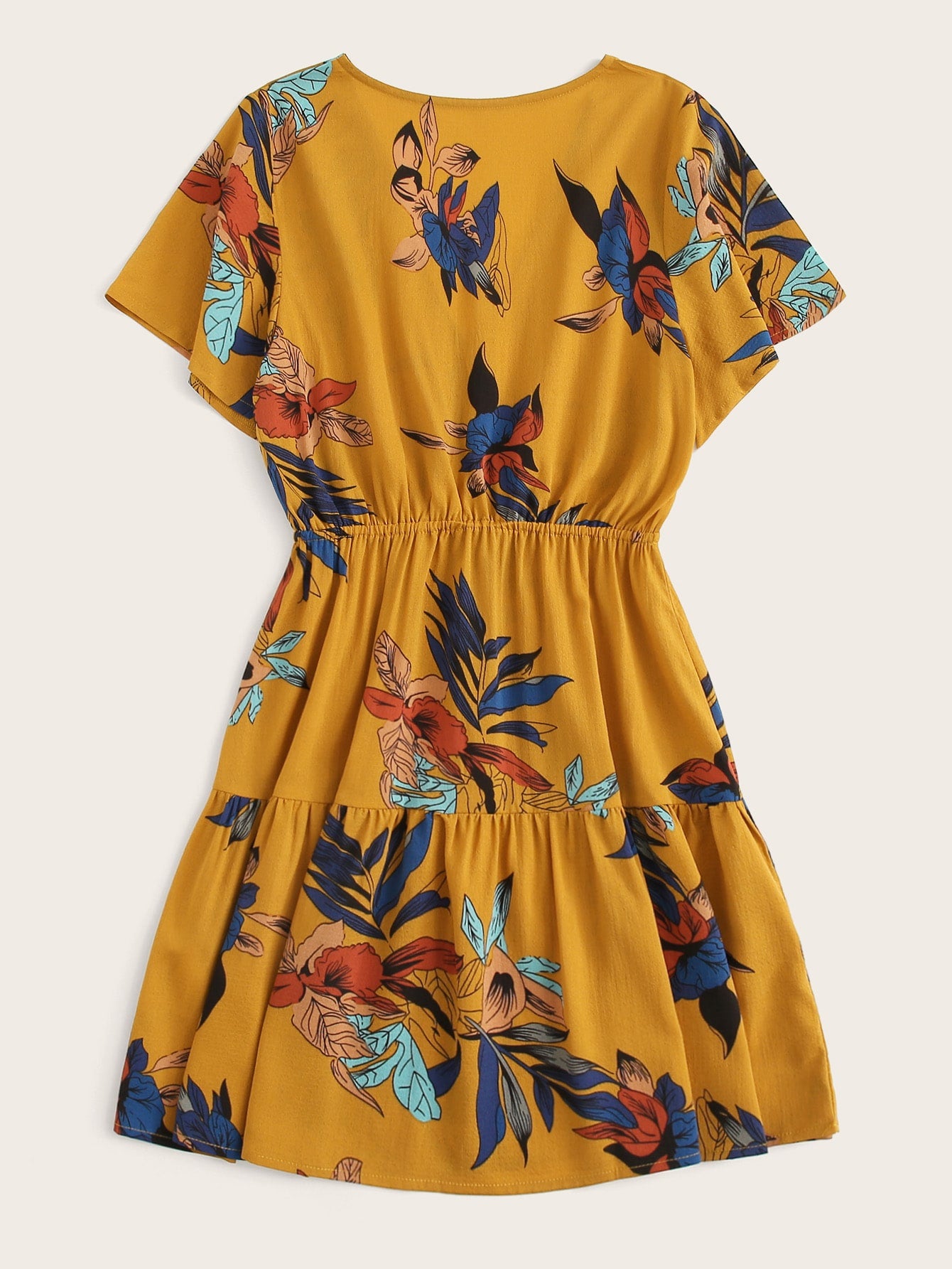 Ruffle Hem Floral Print Dress
