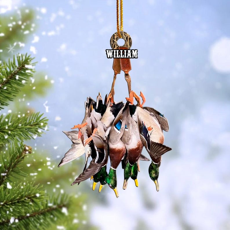 Custom Duck Hunting Christmas Ornament