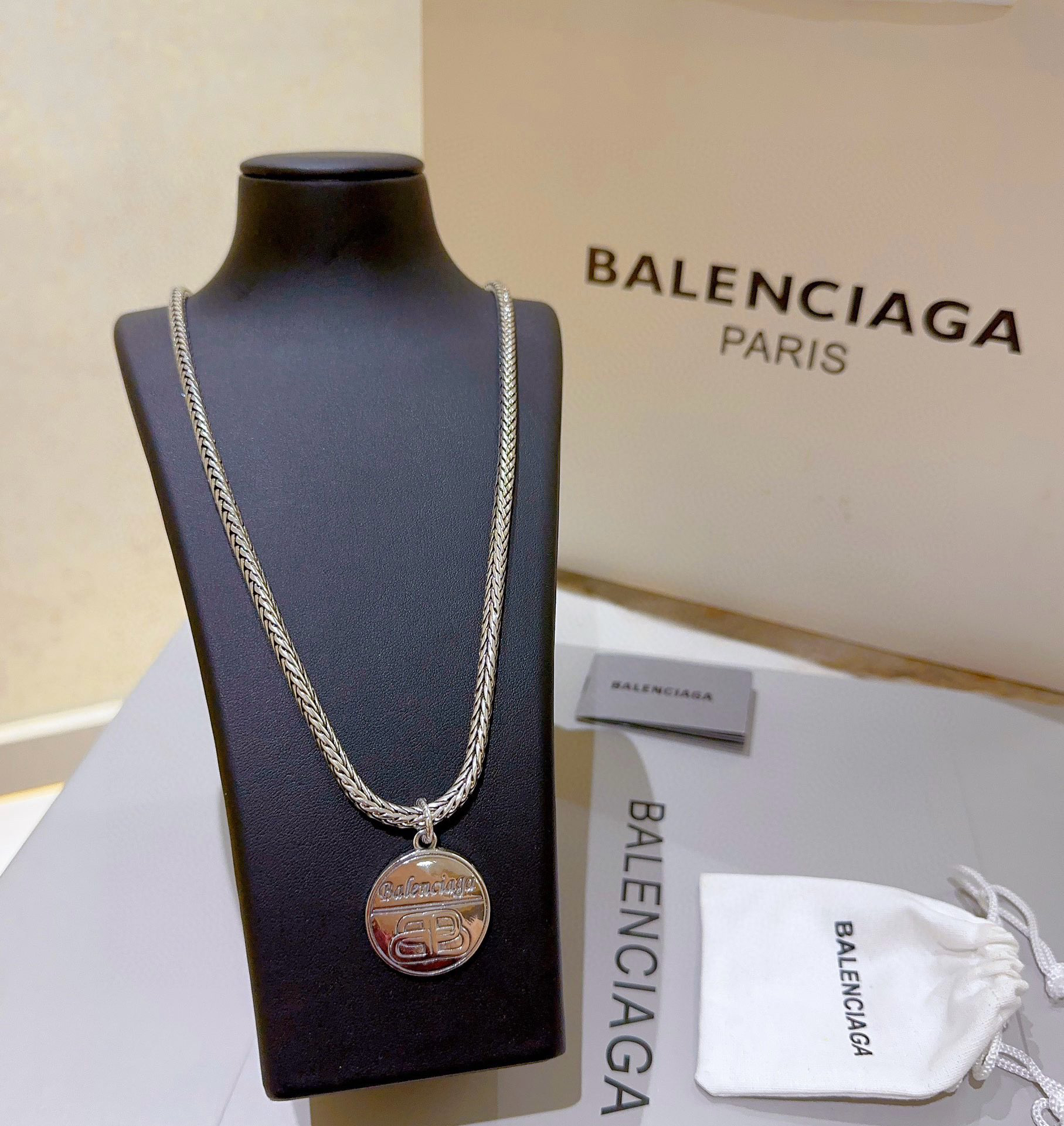 Balenciaga BB Round Braided Necklace