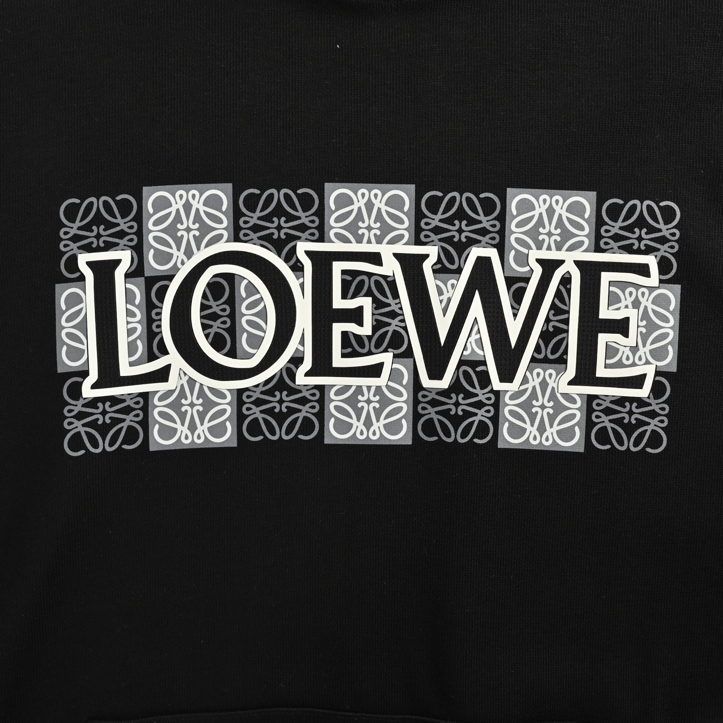 Loewe 25Fw hollow laminated lettering hooded sweatshirt