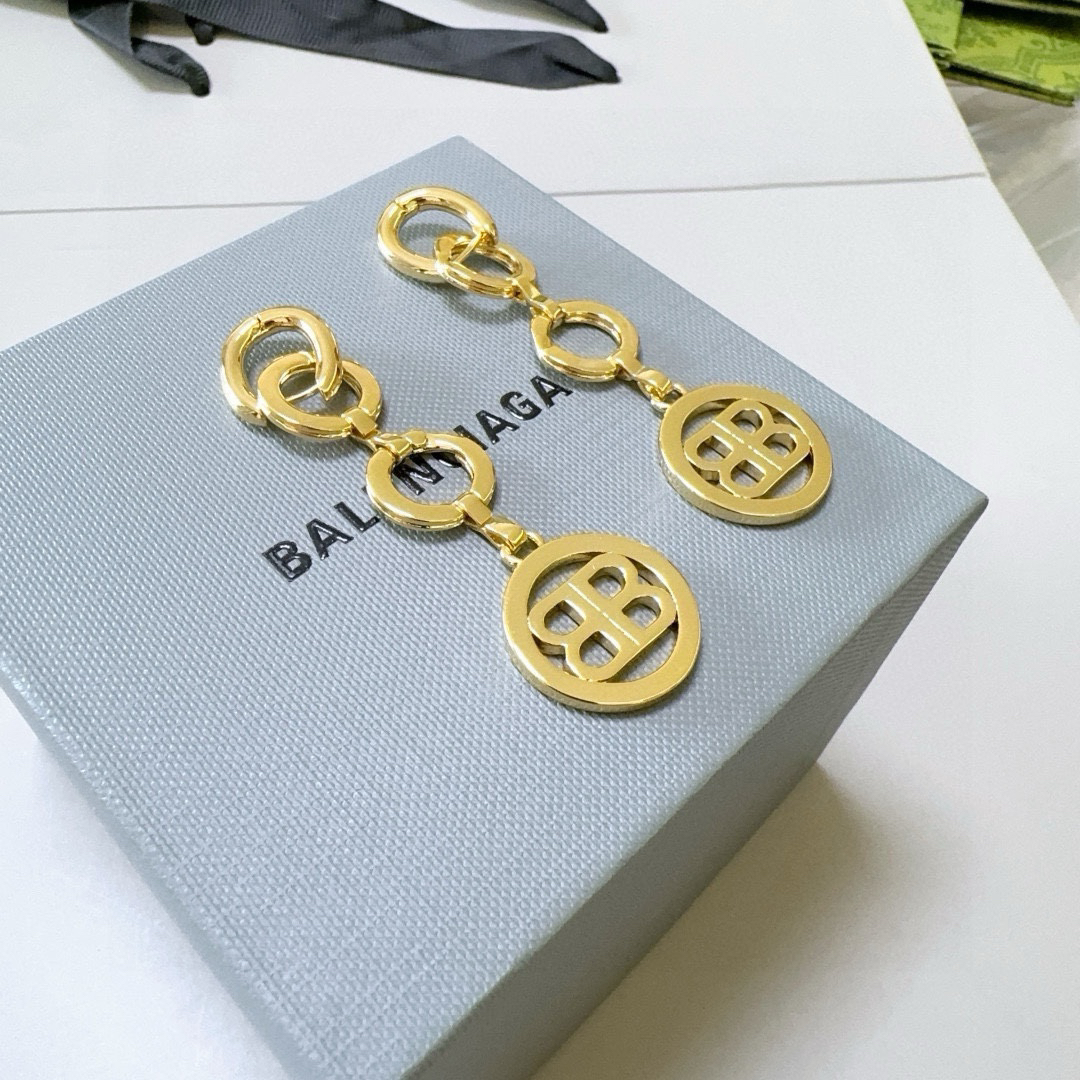 Balenciaga BB hoop pendant earrings