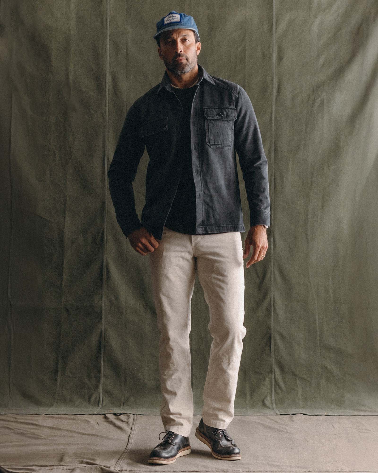 The Shop Shirt in Washed Black Organic Slub Selvedge