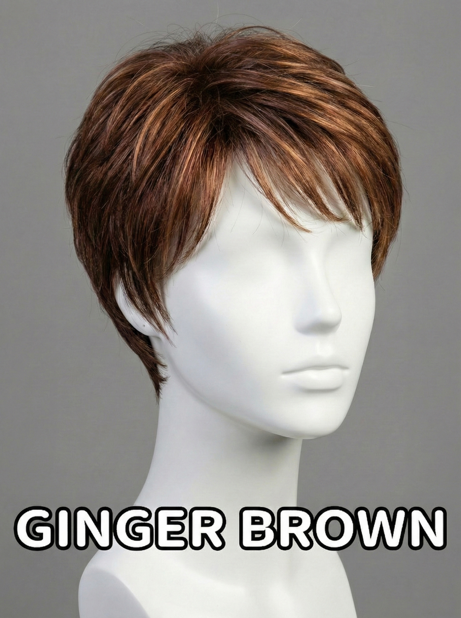 Textured Pixie Wig with Brown Highlights