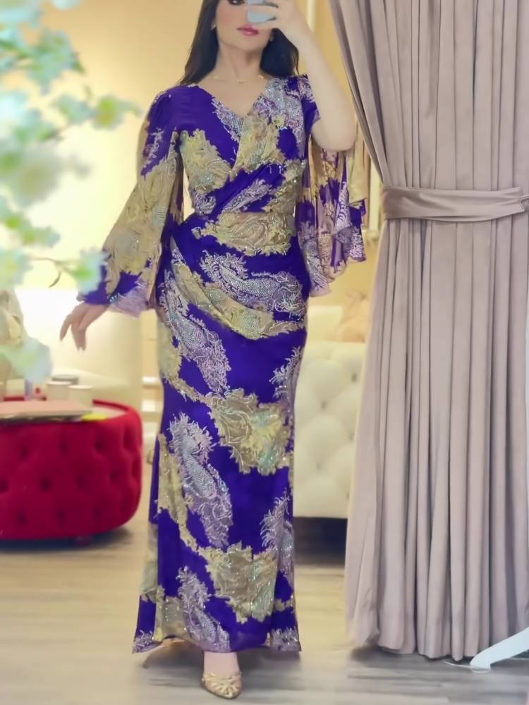 New Printed Hot Drill Shine Dress