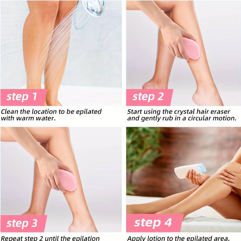 Painless Physical Hair Remover, Epilator, Crystal Hair Eradicator, Safe, Easy to Clean, Reusable, Body, Beauty, Depilation