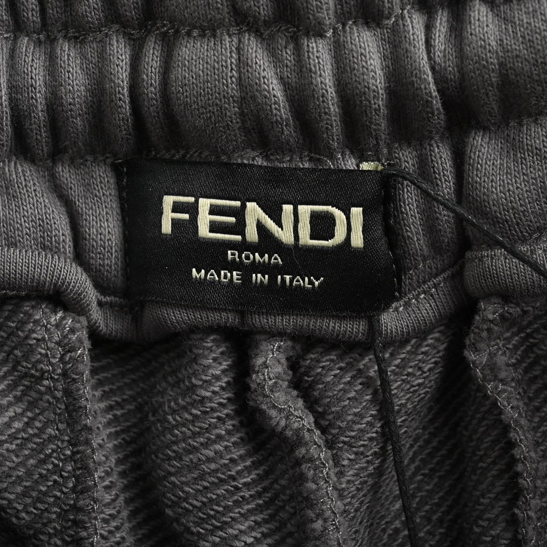Fendi Heavy Grey Distressed Washed Gradient Trousers