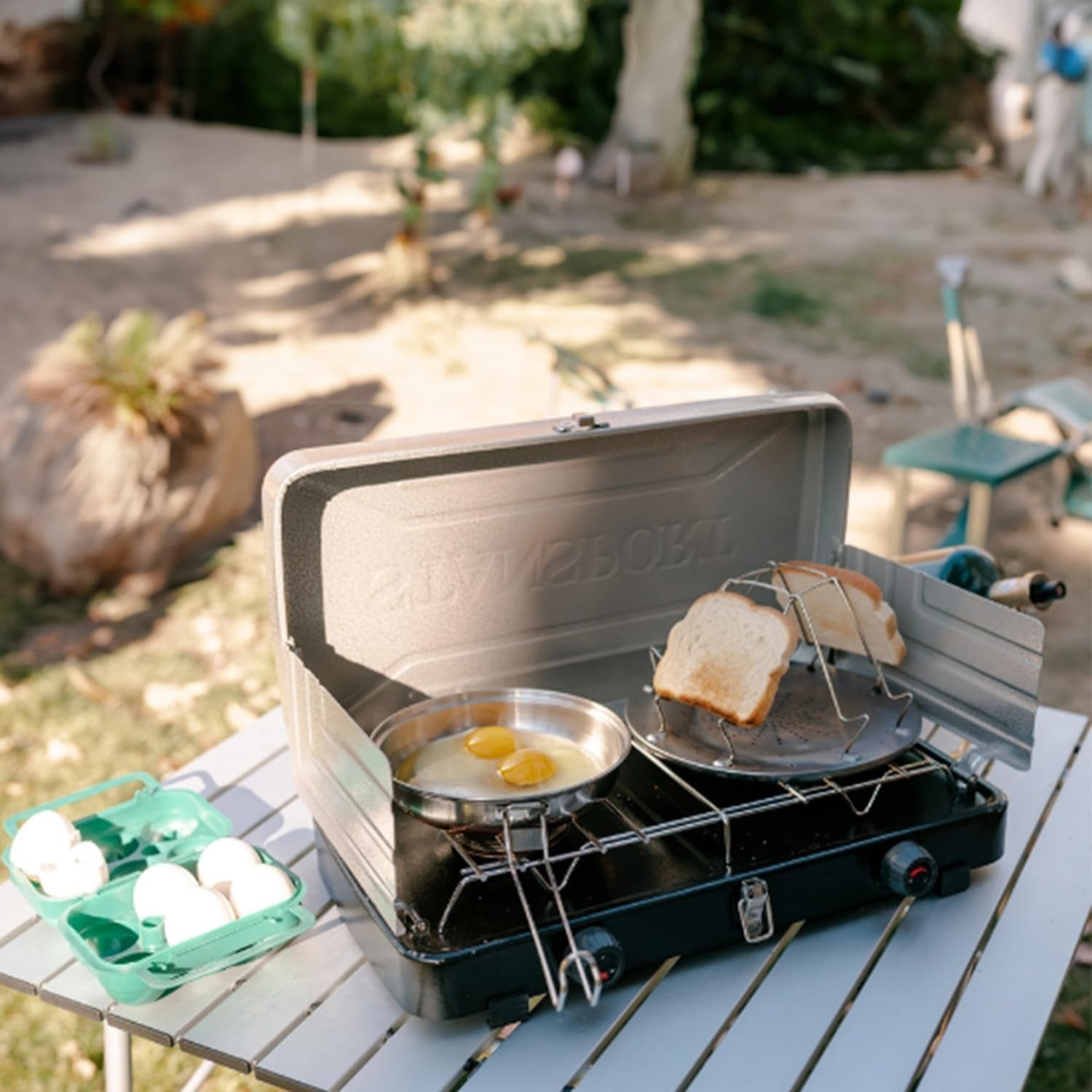 Camping Toaster for Gas Stove – 4-Slice Stainless Steel Stovetop Bread Toast Rack