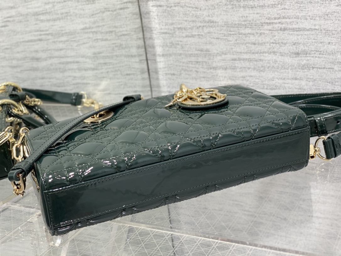Dior D-joy Medium Patent Leather Bag