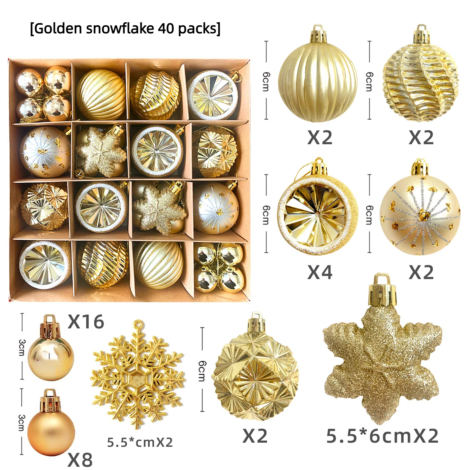 🌲🌲(40-44)Piece Deluxe Shatterproof Christmas Ball Ornaments Set