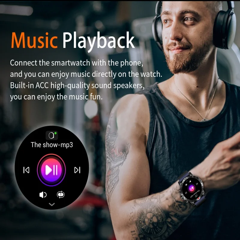 2024 New Men's outdoor HD Bluetooth and Call Smartwatch 100+ Sport Mode 1.39 Full screen Touch IP68 waterproof men's smartwatch