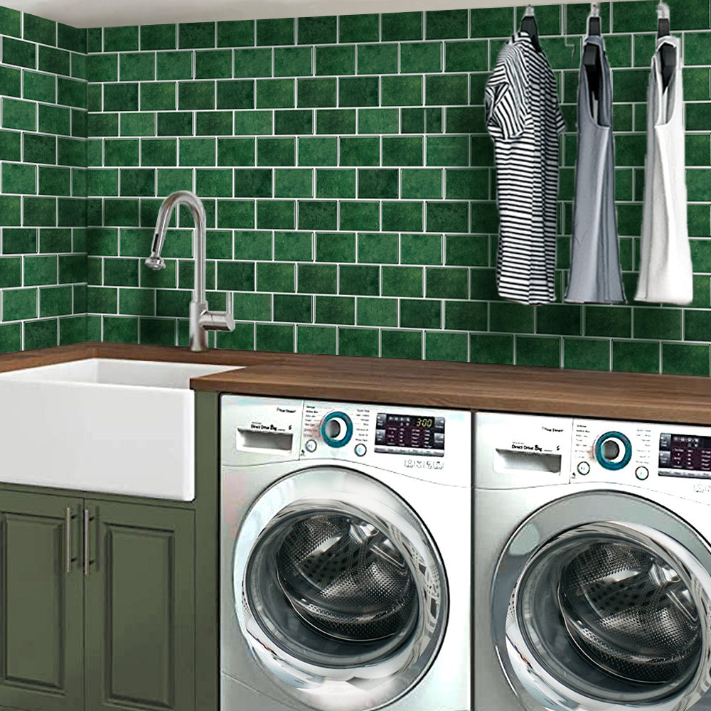 Emerald Green Subway Peel and Stick Backsplash Tile