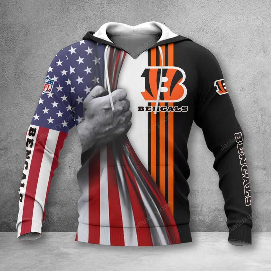 CINCINNATI BENGALS 3D HOODIE SKULL0804