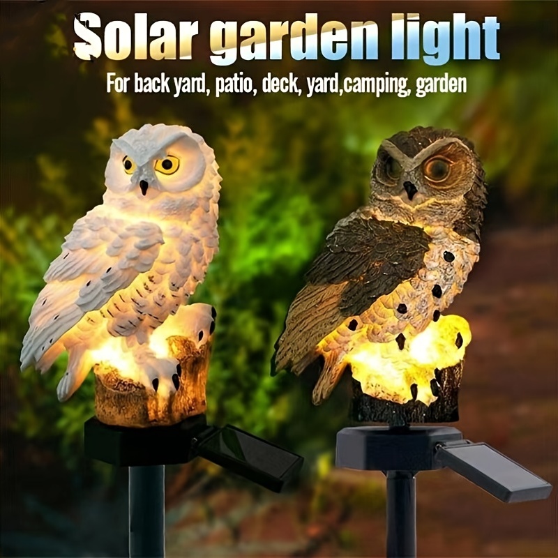 Owl Solar LED Lights, Solar Garden Lights Outdoor Decor, Resin Garden Waterproof Decorations