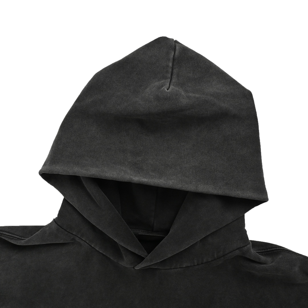 Balenciaga 24Fw Montaigne embroidered washed distressed hooded sweatshirt