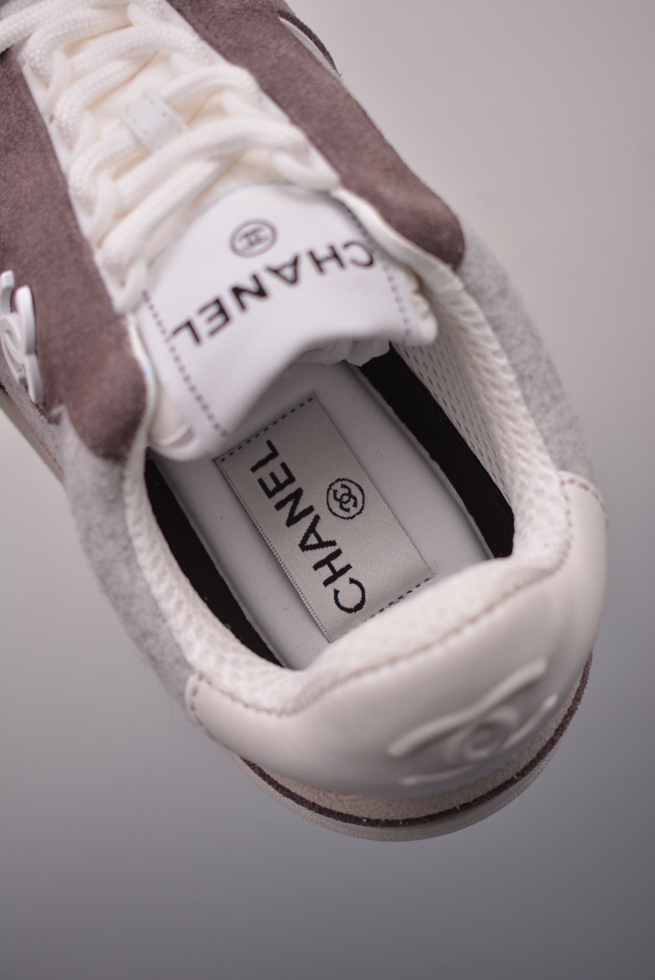 Chanel 2024 CC Logo Sneaker Dark grey beige