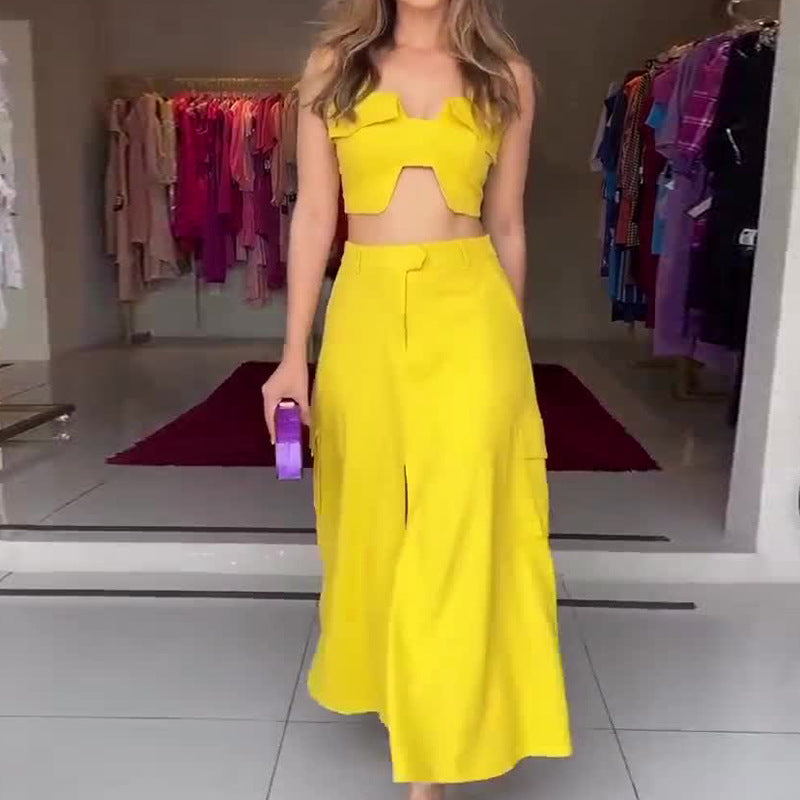 Wide Leg Dress Suit for Women with High Waist