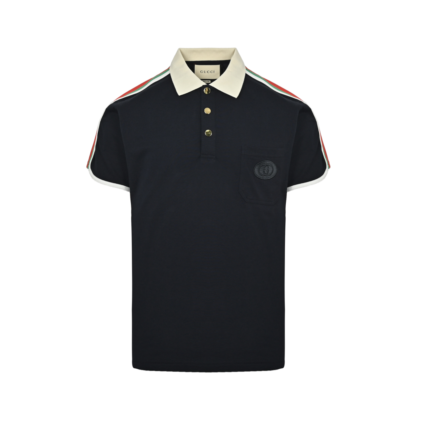 Gucci 25ss pocket double G embroidered ribbon Polo short sleeve