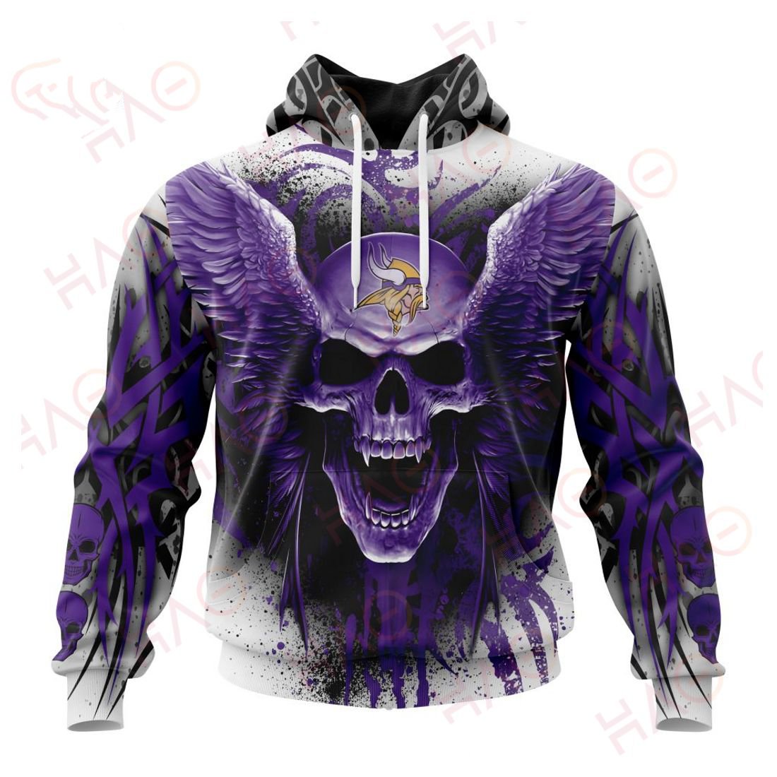 MINNESOTA VIKINGS 3D HOODIE SKULL ART