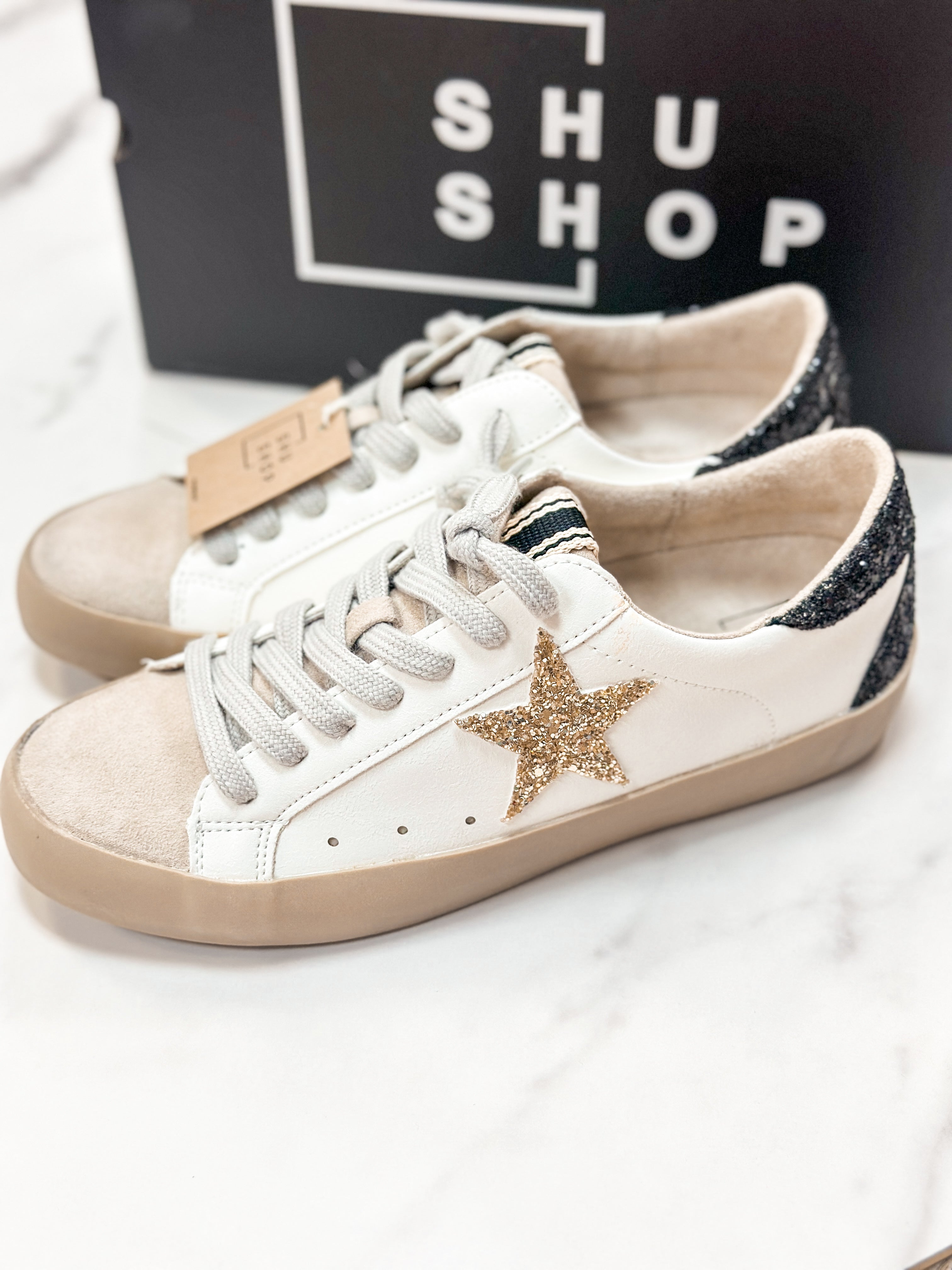 PAMMIE SHUSHOP SNEAKER-WHITE/BLACK/GOLD