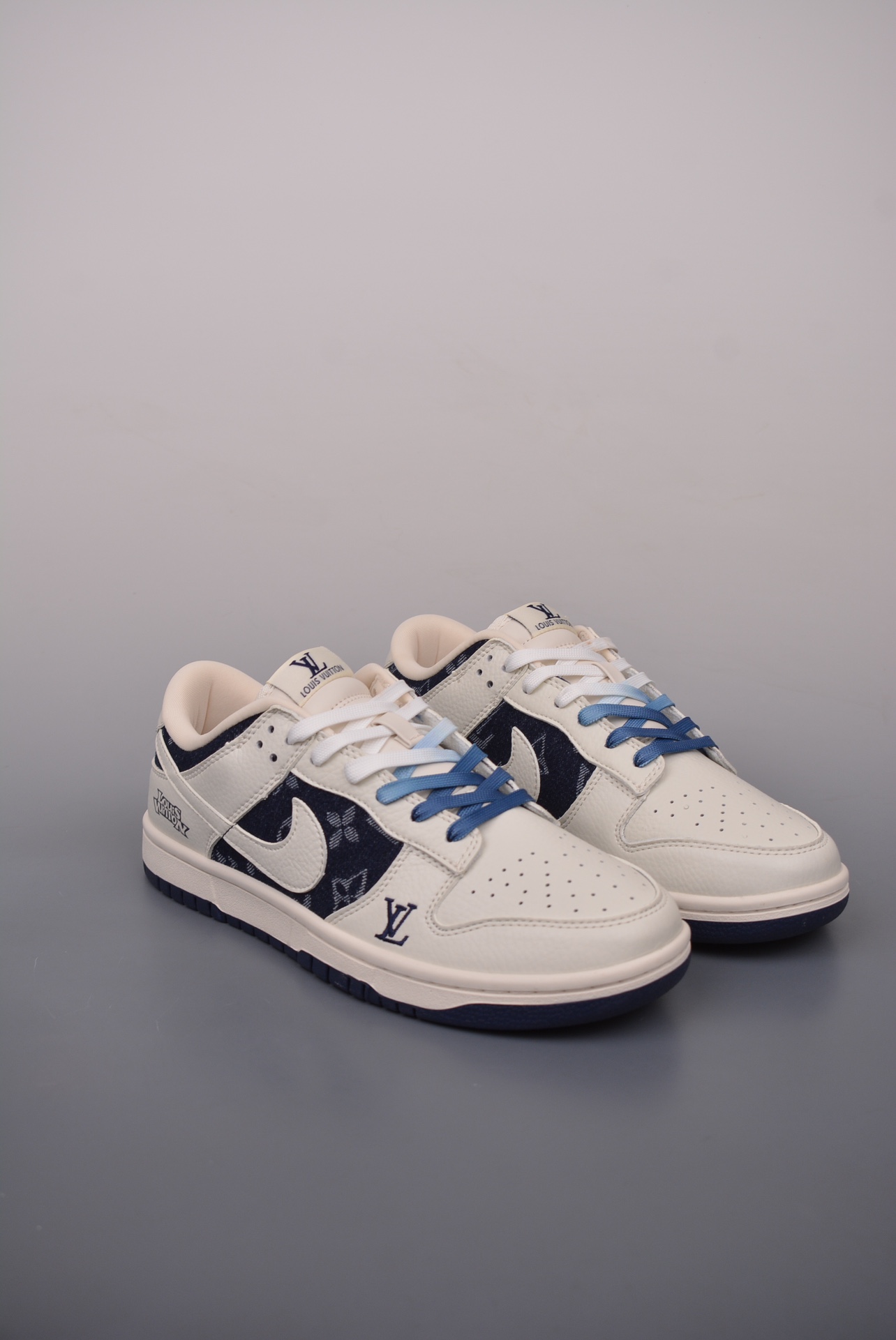 Louis Vuitton x Nike SB Dunk Low LV Monogram Off-White Denim Dark Blue XB3802-359