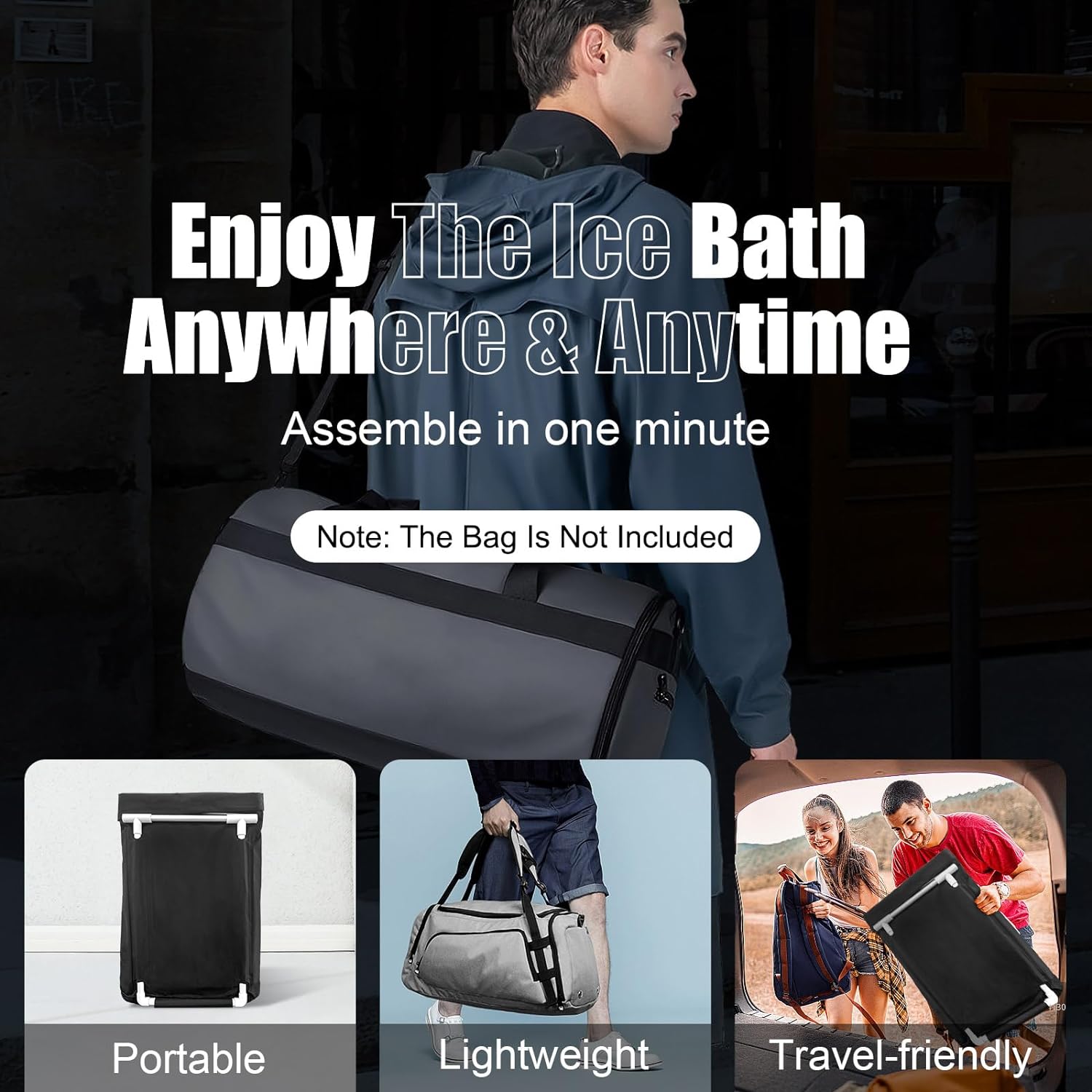 CalmMax Oval Ice Bath Tub XL Portable Cold Plunge Tub