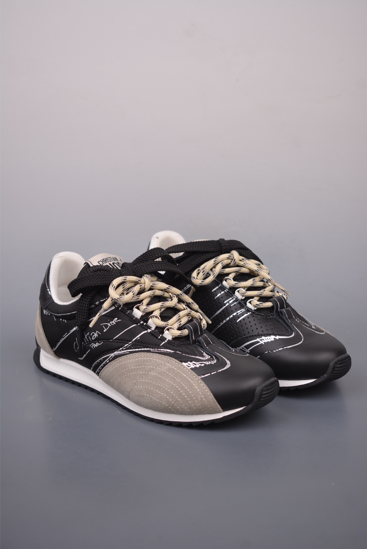 Dior D-Sketch Sneakers Dior Paris black grey silver sketch KCK427MPA_S900