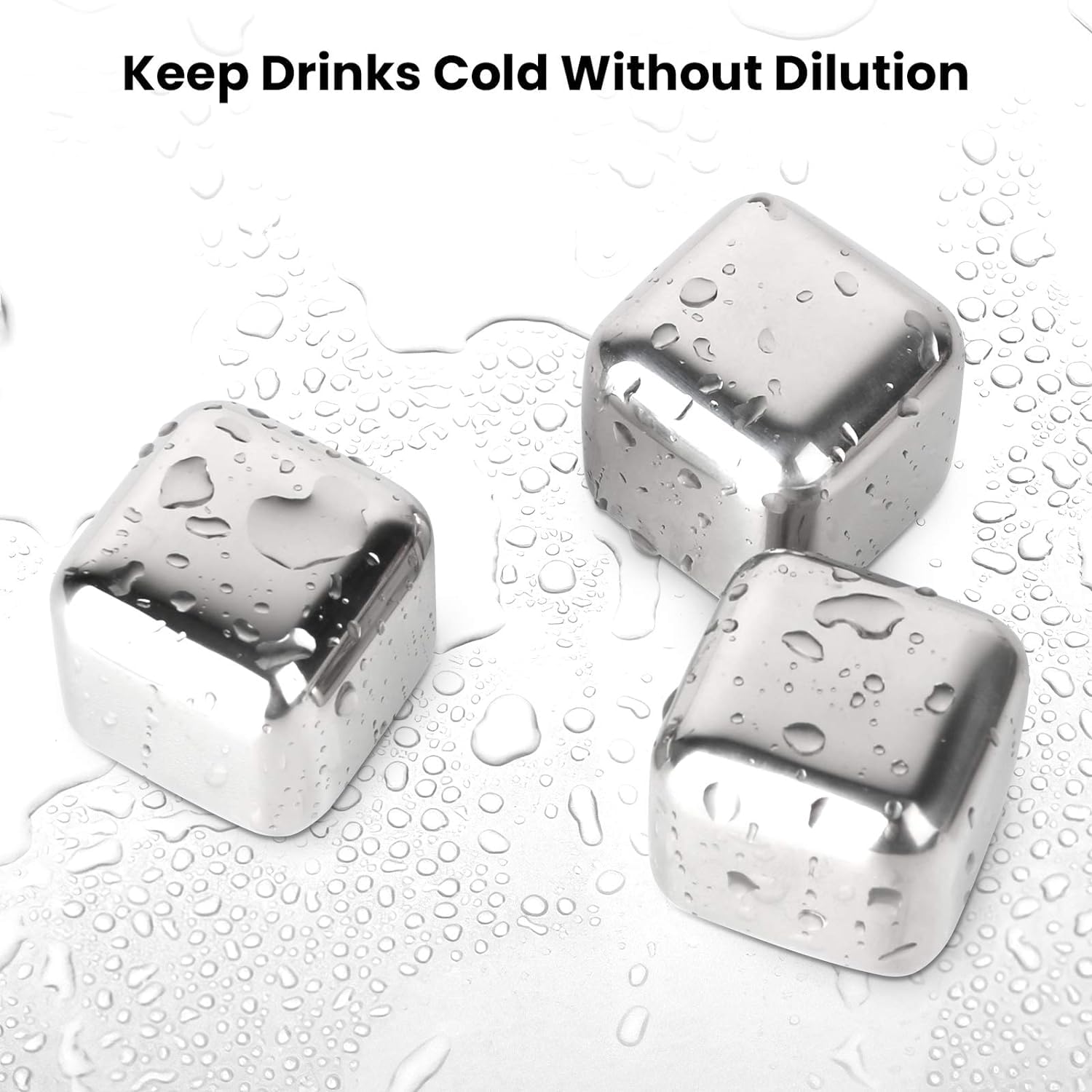 👍Summer Hot Sale 60% OFF💥Reusable Ice Cube for Drinking-Stainless Steel Chilling Rocks