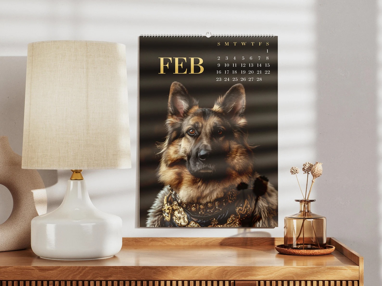 Royal Dog Painting 12-Month Wall Calendar