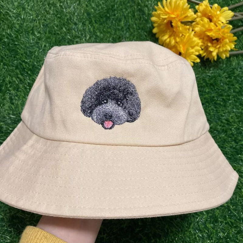 Custom Pet Portrait Embroidered Bucket Hat