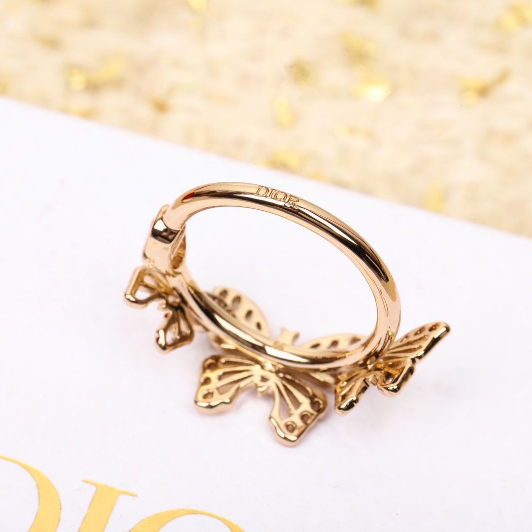 Dior hollow butterfly ring