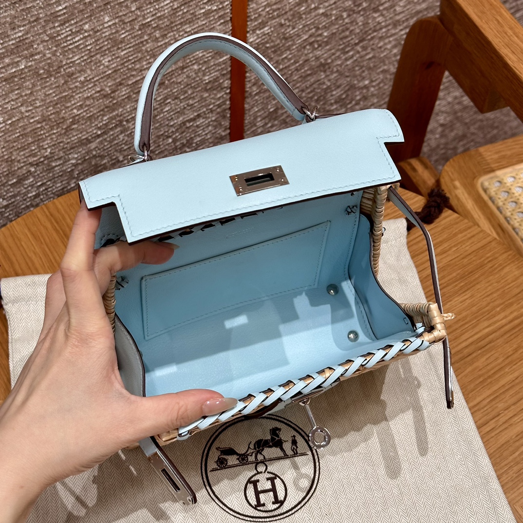 Hermès Kelly Picnic U2Blue zephyr (Handmade to order)